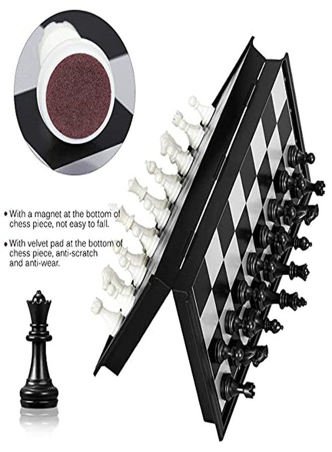 AASMUDRAT Chess Board 10x10 Magnetic Chessboard Game Set with Folding Travel Portable Case Travel Chessgame Premium Classic Black & Ivory Color Pieces Prefect Gift for Kids. - Image 5